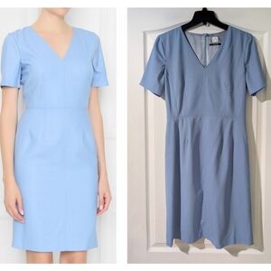 NEW! PS Paul Smith | Wool V-neck Sheath Dress In Blue